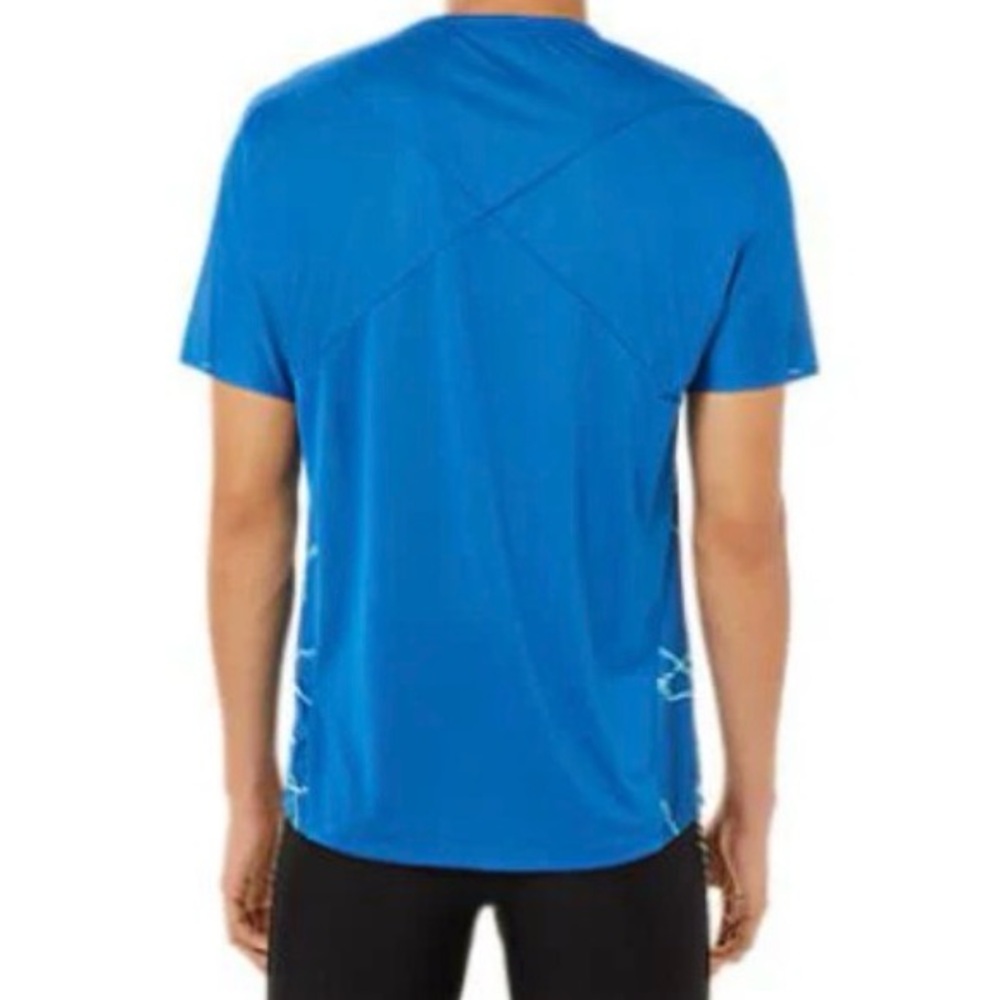 Asics Men's Geometric Blue Rash Guard - Picture 2 of 2